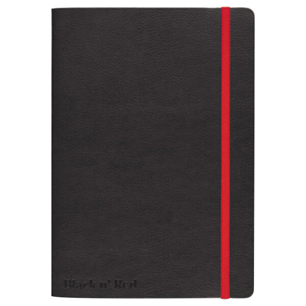 Black n' Red 400065000 Soft Cover Black 8 1/4" x 5 3/4" Legal Ruled Notebook - 71 Sheets