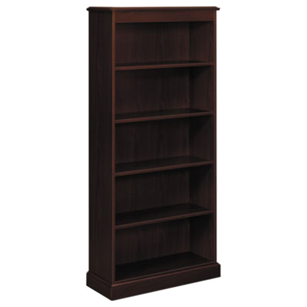 HON 94225NN 94000 Series Mahogany 5 Shelf Laminate Wood Bookcase - 35 3/4" x 14 5/16" x 78 1/4"