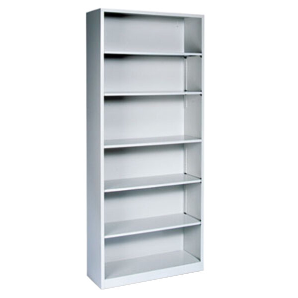 HON S82ABCQ Light Gray 6 Shelf Metal Bookcase - 34 1/2" x 12 5/8" x 81 1/8"