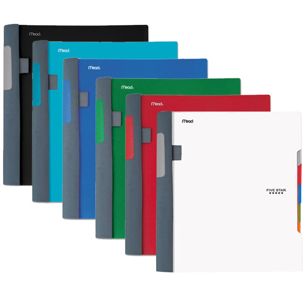 Five Star 06326 Advance Wirebound Assorted Color 11" x 8 1/2" College Ruled 5 Subject Notebook - 200 Sheets