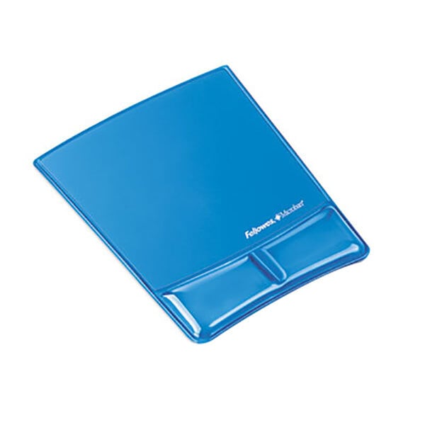 Fellowes 9182201 Blue Mouse Pad with Gel Wrist Support and Microban Protection