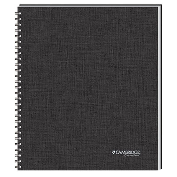 Cambridge 06132 11" x 8 1/4" Black 1 Subject Linen Covered Business