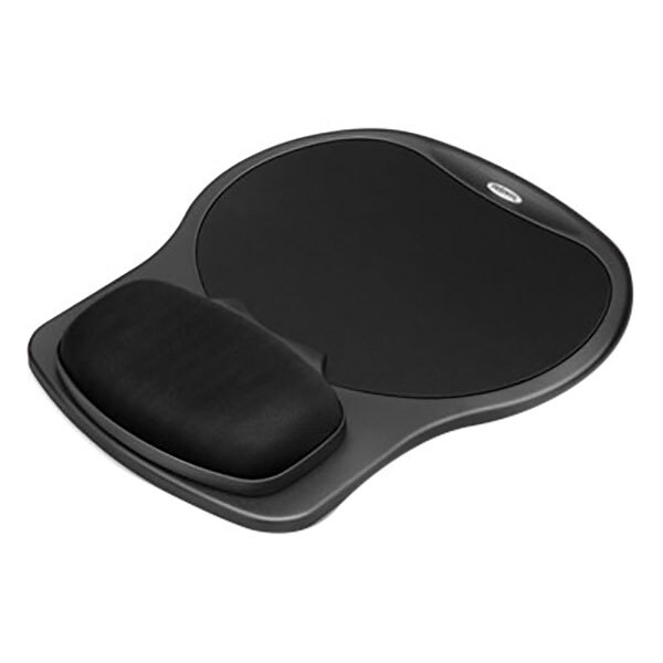 A black mouse pad with a black cushion.
