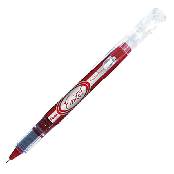 The red Pentel Finito! pen with a clear cap.