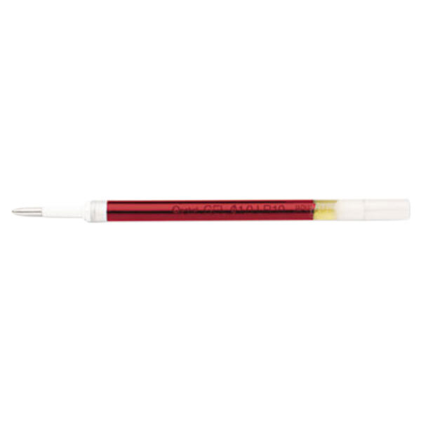A red Pentel EnerGel pen refill with a white cap.