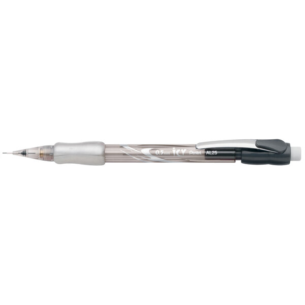 Pentel AL25TASWSPR Transparent Smoke Barrel 0.5mm Icy HB Lead #2 Mechanical Pencil - 24/Pack