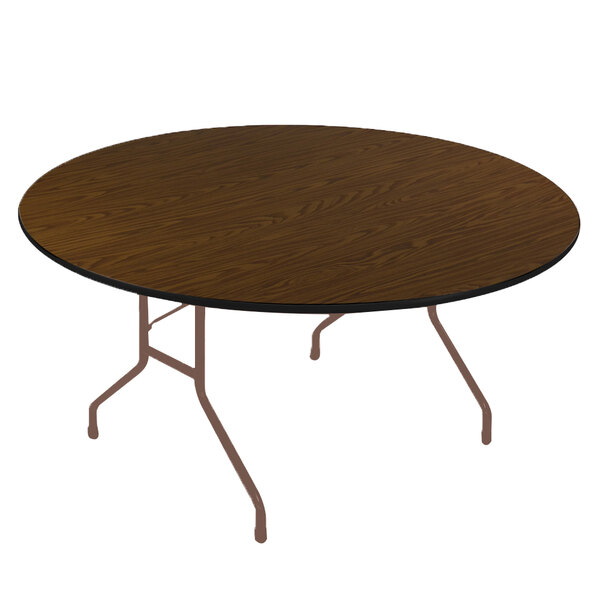 Correll 48″ Round Walnut High Pressure Heavy Duty Folding Table