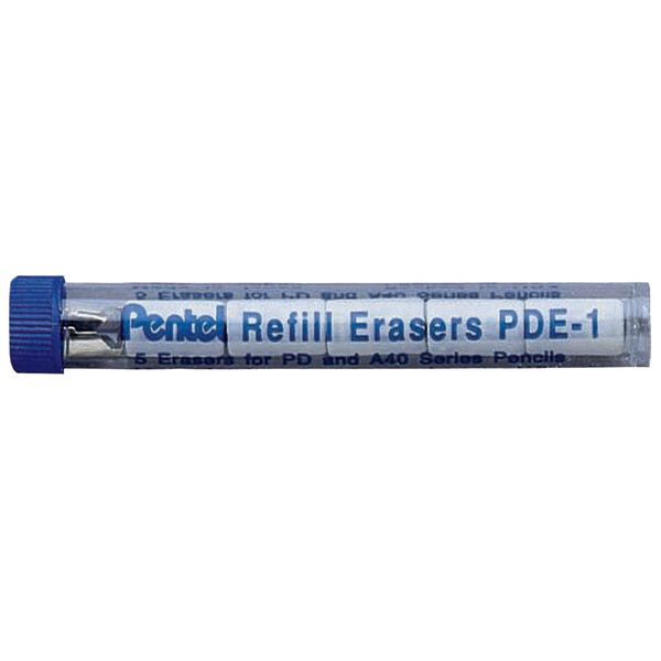 Pentel PDE1 white eraser refills in a blue and white package.