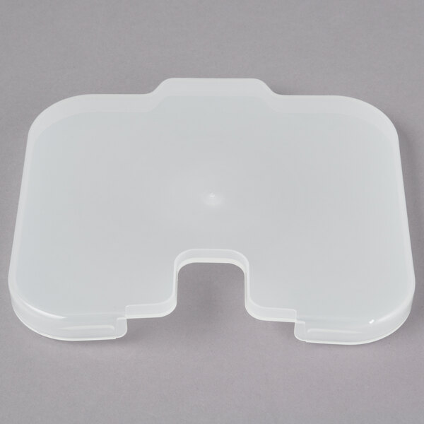 A white plastic Vollrath Batter Boss container lid.