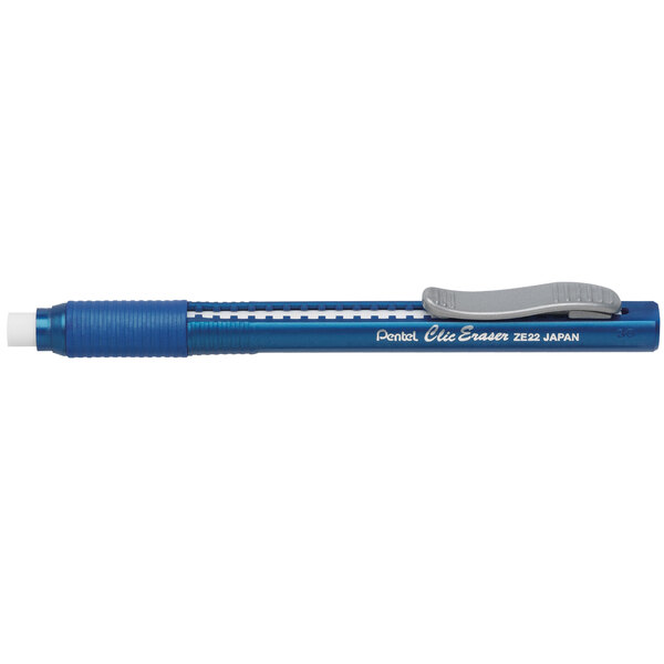 Pentel ZE22C Clic Eraser Blue Stylus Grip Eraser