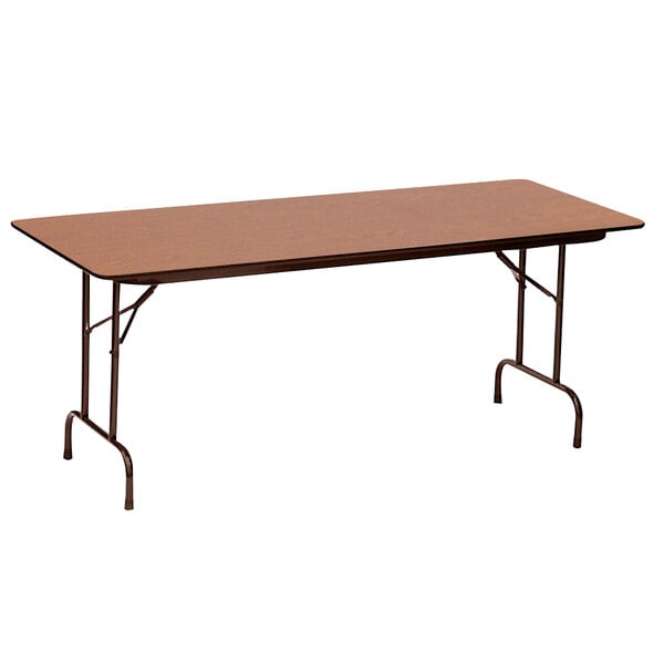 Correll 36″ x 96″ Rectangular Medium Oak High Pressure Heavy Duty Folding Table