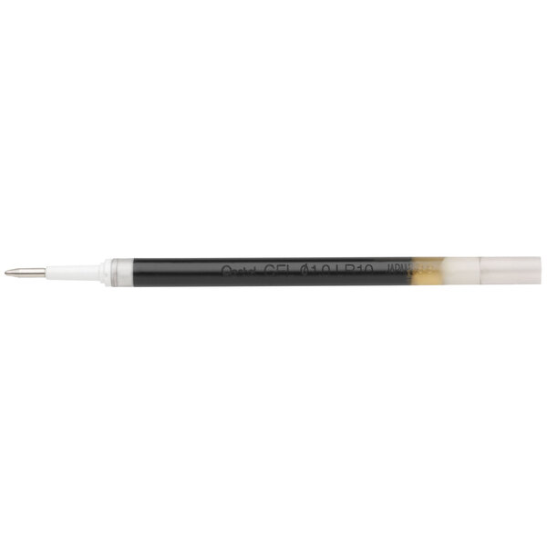 Pentel LR10A EnerGel Black Ink 1mm Retractable Liquid Gel Pen Refill - 12/Pack