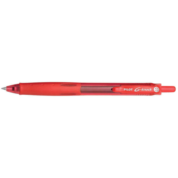 Pilot 31508 G-Knock BeGreen Red Ink with Red Barrel 0.7mm Retractable Gel Pen - 12/Pack