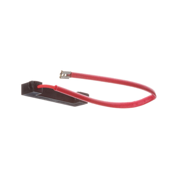 A red wire with a black connector on the end.