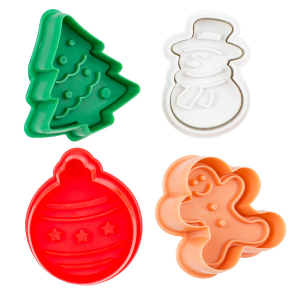 Ateco Christmas Cookie Cutter Plunger Set (4 Piece)