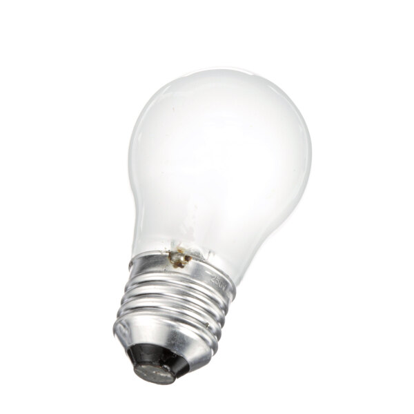 A close-up of an Amana 59002101 light bulb with a black base.