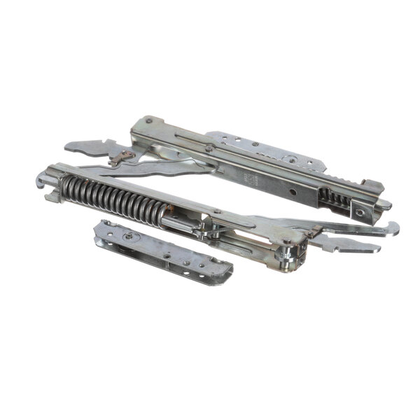 A pair of metal hinges for a Vollrath convection oven.