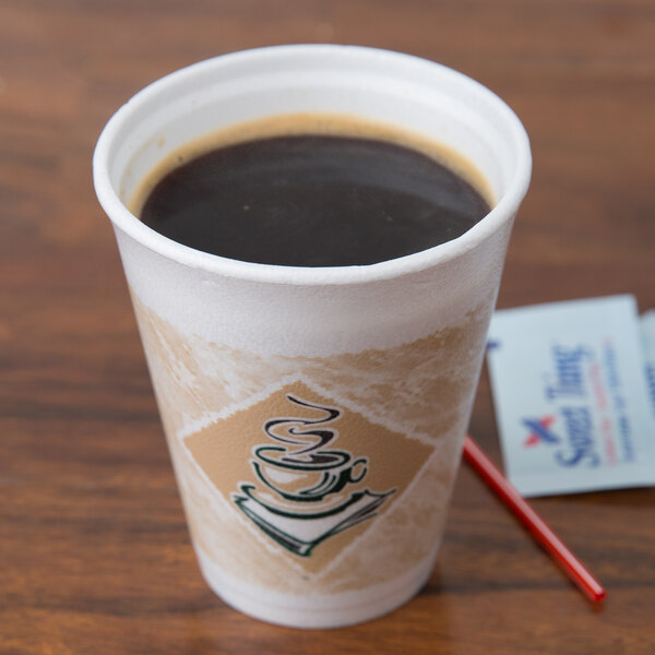 Dart 10X10GWRAP ThermoGlaze 10 oz. Cafe G Hotel and Motel Individually Wrapped Foam Hot Cup - 900/Case