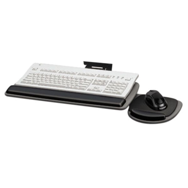 Fellowes 93841 20 1/4" x 11 1/8" Graphite / Black Adjustable Keyboard Platform