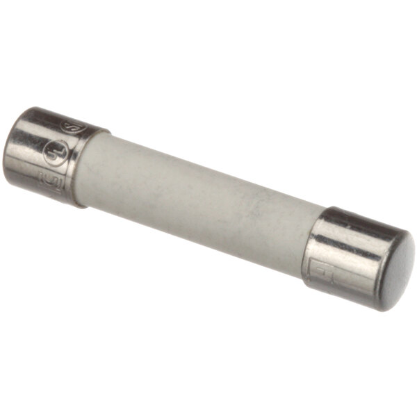 A white metal Amana fuse with a silver metal cap.
