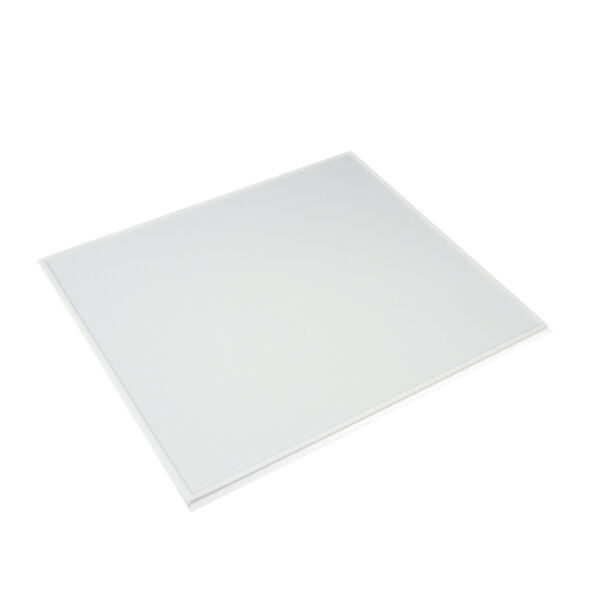 A white ceramic tray with a square shape.