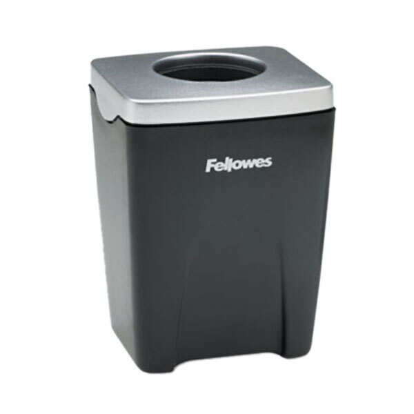 Fellowes 8032801 Office Suites 2 7/16" x 2 3/16" x 3 1/4" Black and Sliver Paper Clip Cup