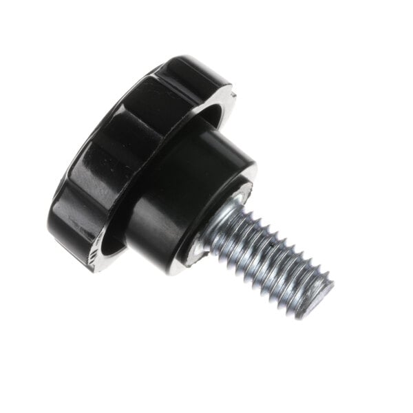 A black plastic screw with a black knob.
