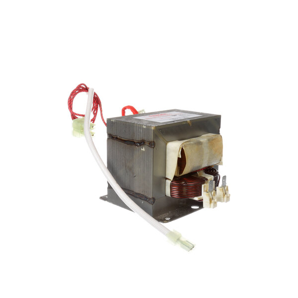 A white Amana transformer with wires.