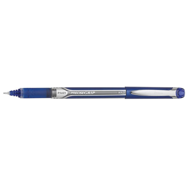 Pilot 28902 Precise Grip Blue Ink with Blue Barrel 1mm Roller Ball Stick Pen - 12/Pack