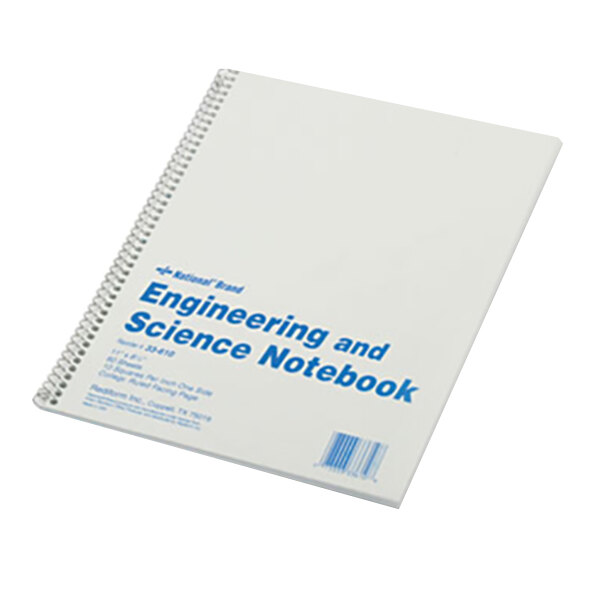 National 33610 Wirebound White 11" x 8 1/2" College Ruled Engineering and Science Notebook - 60 Sheets