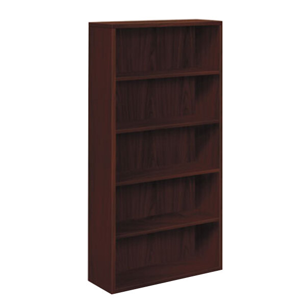 HON 105535NN 10500 Series Mahogany 5 Shelf Laminate Wood Bookcase 36
