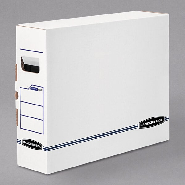 Fellowes 00650 Banker's Box 5" x 19 3/4" x 14 7/8" X-Ray Storage Box with Tab Lock - 6/Case