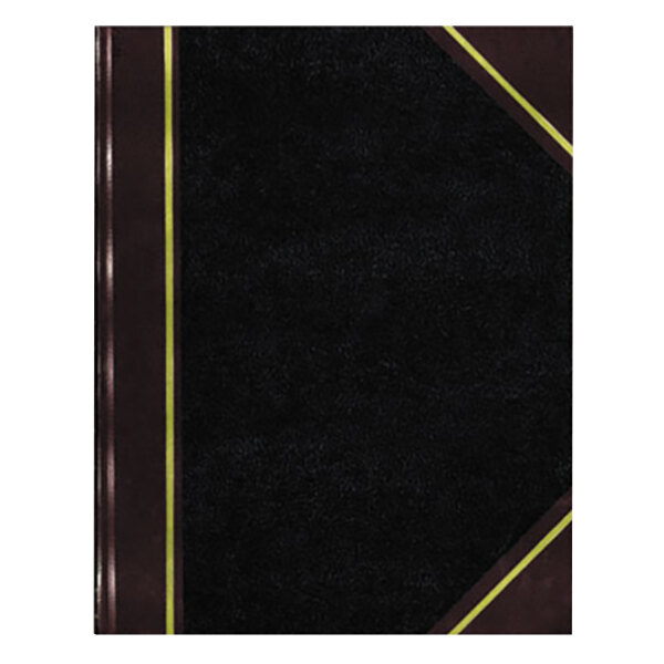 National 57131 Texthide 14 1/4" x 8 3/4" Black / Burgundy Record Book - 300 Pages