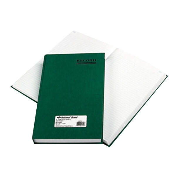 National 56151 Emerald Series 12 1/4" x 7 1/4" Green Account Book 500