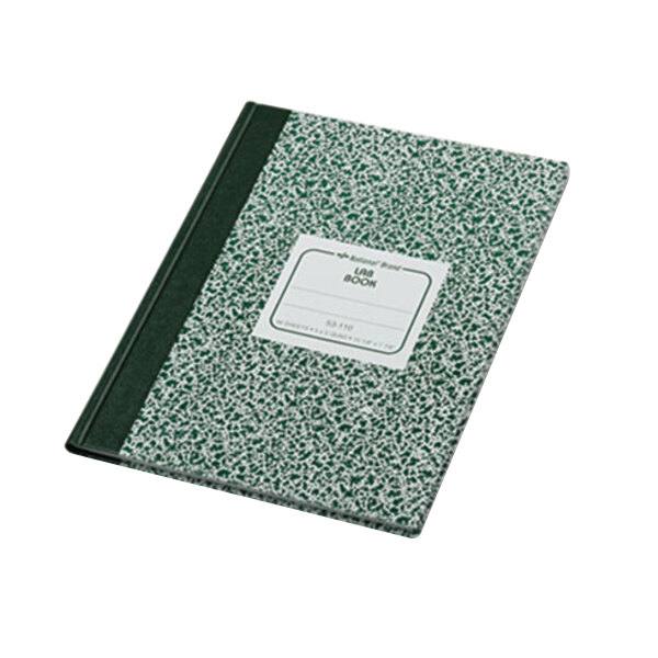The cover of a National Green Marble lab notebook with white quadrille paper.