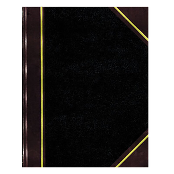 The black and burgundy cover of a National record book with gold text.