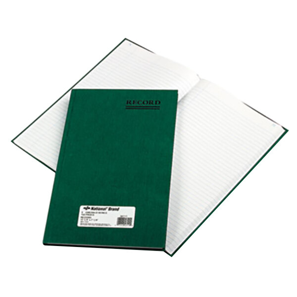 National 56111 Emerald Series 12 1/4" x 7 1/4" Green Account Book 150
