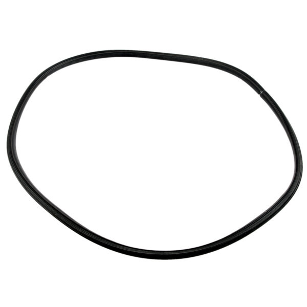 A black rubber tube on a white background.