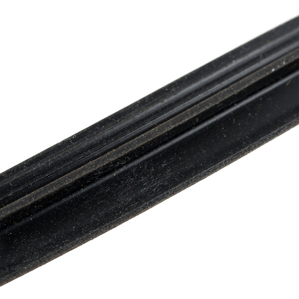 A close up of a black plastic handle on a black object.