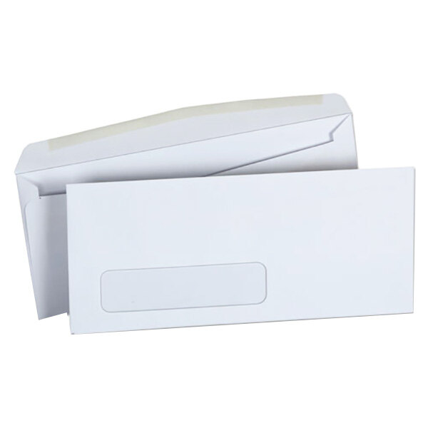 Universal UNV36322 #10 4 1/8" x 9 1/2" White Side Seam Business Envelope with Window   - 250/Box