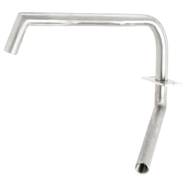 A silver metal water pipe with a screw on the end.