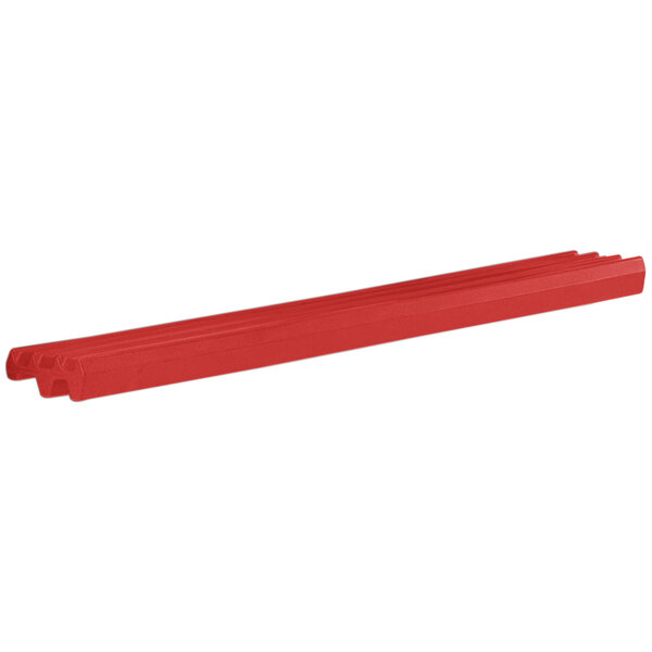 A red rectangular tray rail for Cambro Versa food bars.