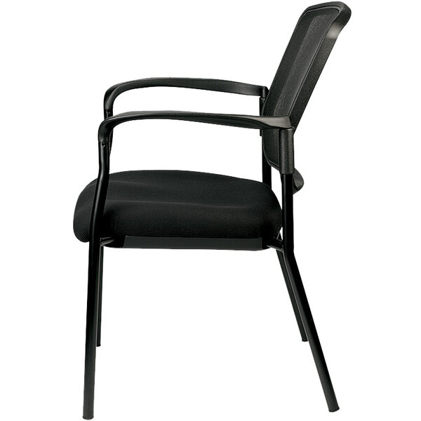 Eurotech Seating 7011-BLACK Dakota 2 Black Dove Fabric / Mesh Guest Chair