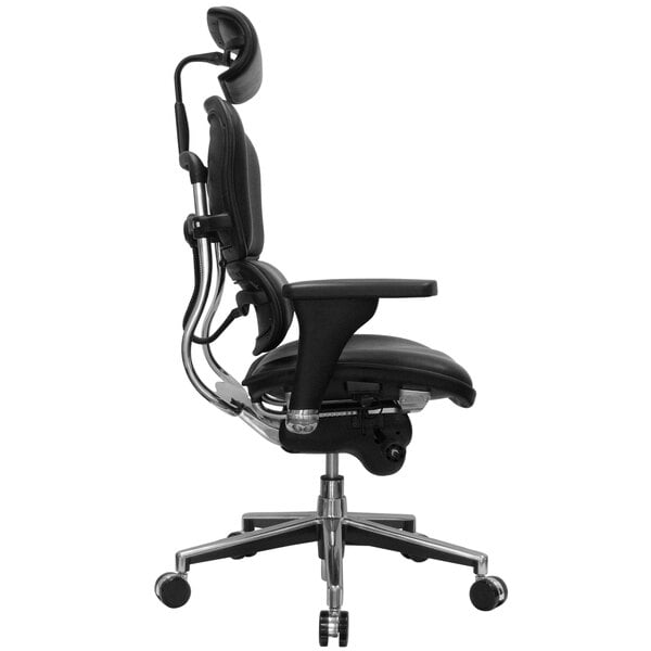 Eurotech Seating LE9ERG Ergohuman Black Leather High Back Swivel Office