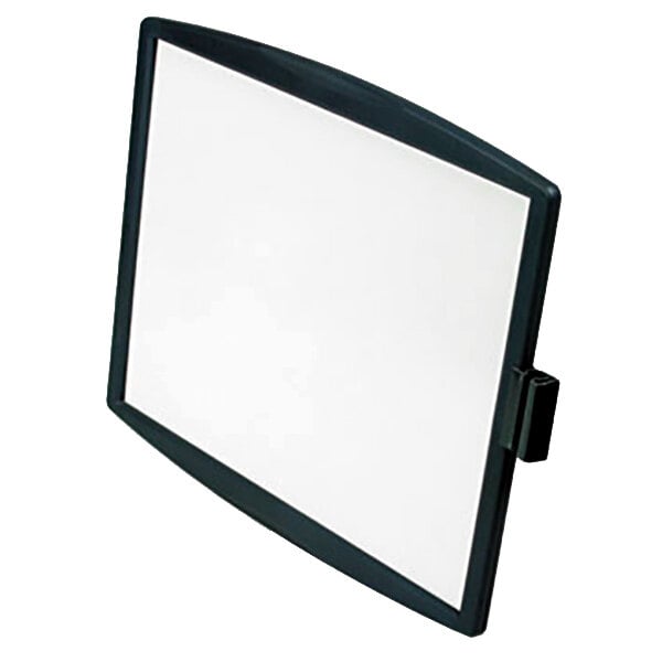 A white Fellowes Partition Additions dry-erase board with a black frame.