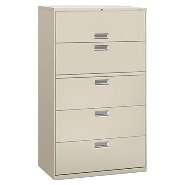 Light Gray HON 692LQ 600 Series 42-Inch by 19-1/4-Inch 2-Drawer Lateral File 