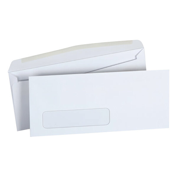 Universal UNV36321 #10 4 1/8" x 9 1/2" White Side Seam Business Envelope with Window   - 500/Box