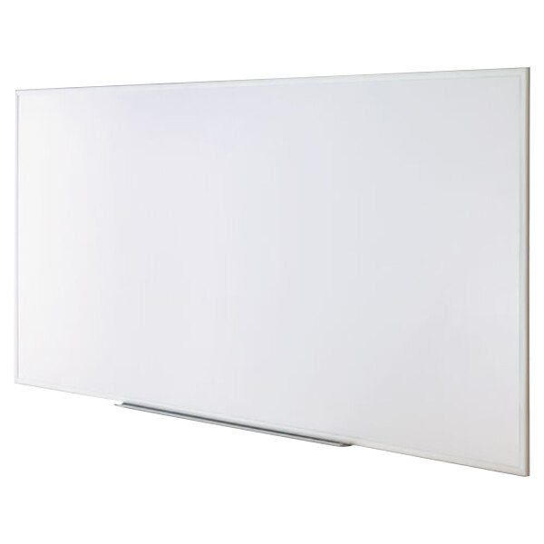 Universal UNV43627 96" x 48" White Melamine DryErase Board with SatinFinished Aluminum Frame