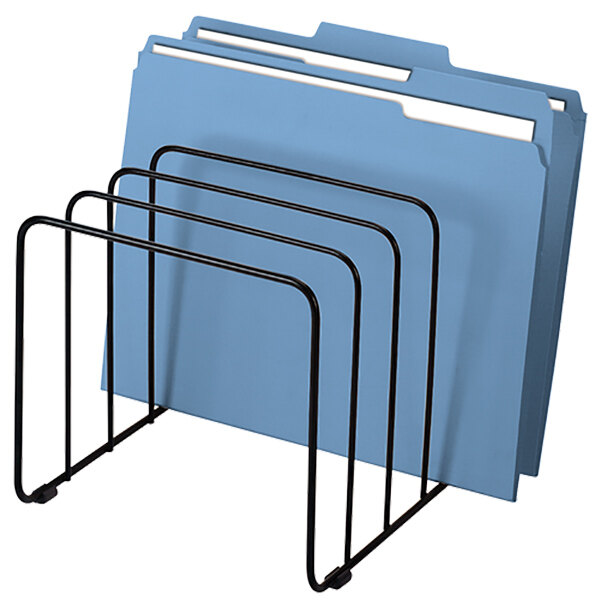 Fellowes 72351 10 1/4" x 8" x 7 7/16" Black 5 Section Wire Vertical
