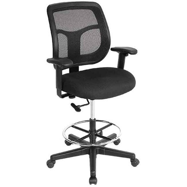 A Eurotech Apollo drafting stool with a black mesh back.